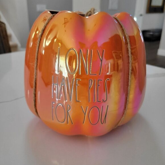 Rae Dunn Other - Rae Dunn Iridescent Orange Pumpkin I only have pies for you planter NEW